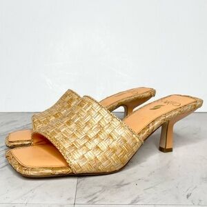 Sarto Franco Sarto Betty Kitten Heel Woven Orange Sandal 8M